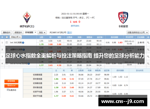 足球心水指数全面解析与投注策略指南 提升您的足球分析能力